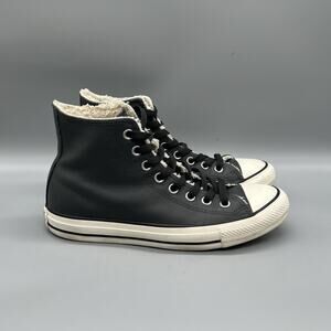 Converse Shoes Mens 7 Black Leather Chuck Taylor All Star High Athletic Sneakers